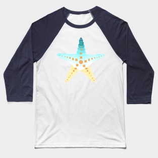 Modern Pixel Ocean Sea Star Baseball T-Shirt